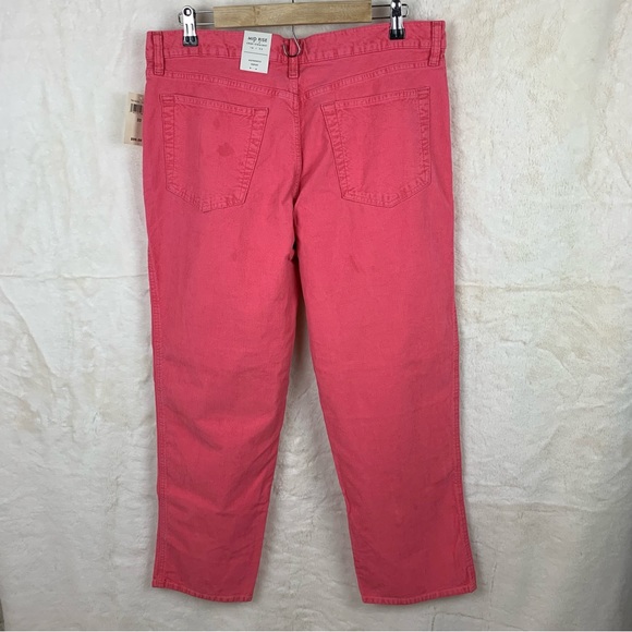 Lucky Brand Pink Mid Rise Crop Straight Corduroy Pants Size 16/33 NWT - Picture 3 of 15